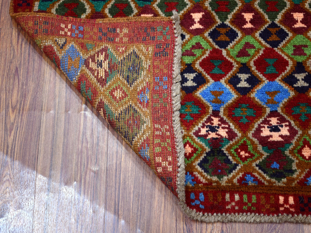 3'3" x 5'0" New Hand Knotted Red Wool Rectangle Oriental Rug - MOA10253292