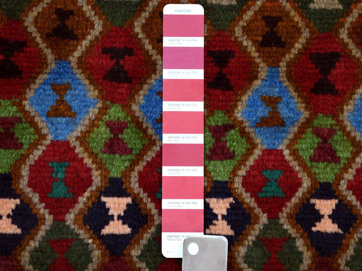 3'3" x 5'0" New Hand Knotted Red Wool Rectangle Oriental Rug - MOA10253292