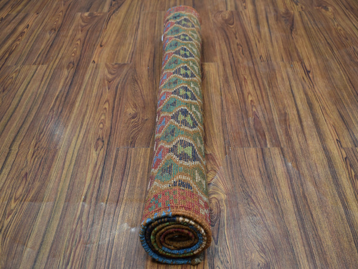 3'3" x 5'0" New Hand Knotted Red Wool Rectangle Oriental Rug - MOA10253292