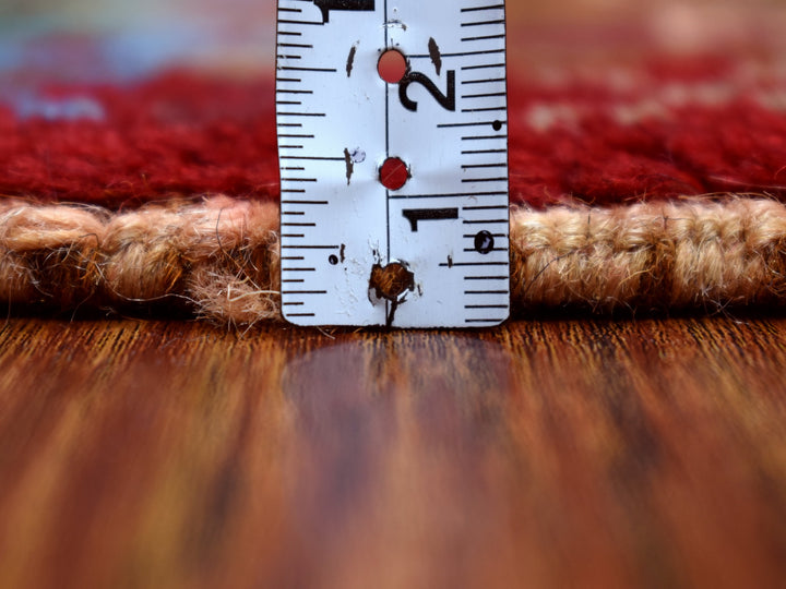 3'3" x 5'0" New Hand Knotted Red Wool Rectangle Oriental Rug - MOA10253292