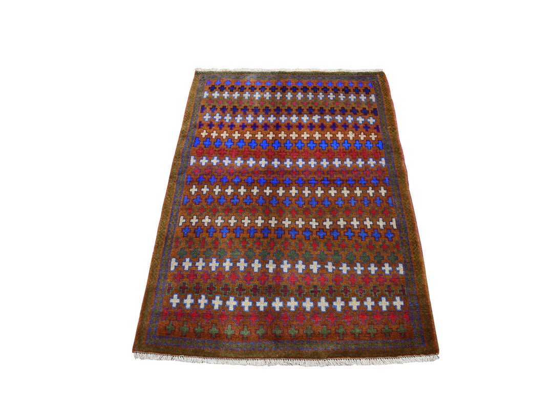 3'3" x 4'7" New Hand Knotted Multicolored Wool Rectangle Oriental Rug - MOA10253294