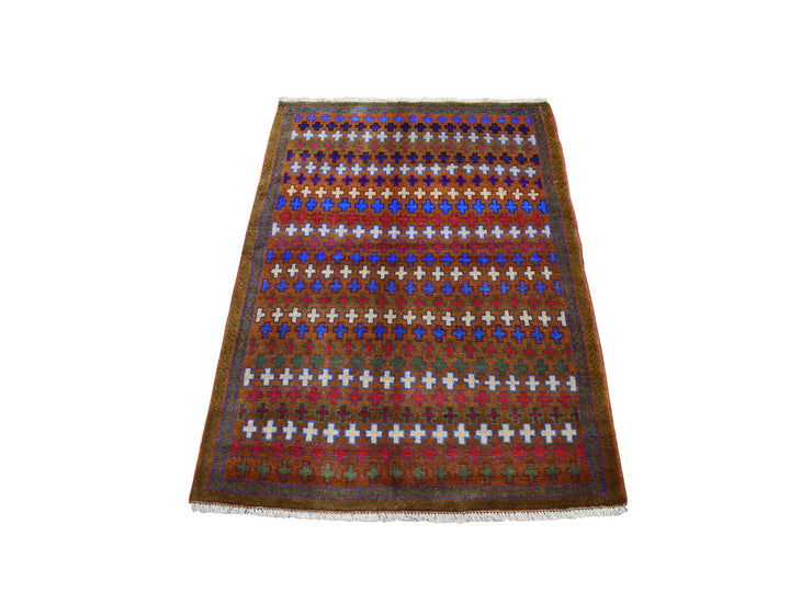 3'3" x 4'7" New Hand Knotted Multicolored Wool Rectangle Oriental Rug - MOA10253294