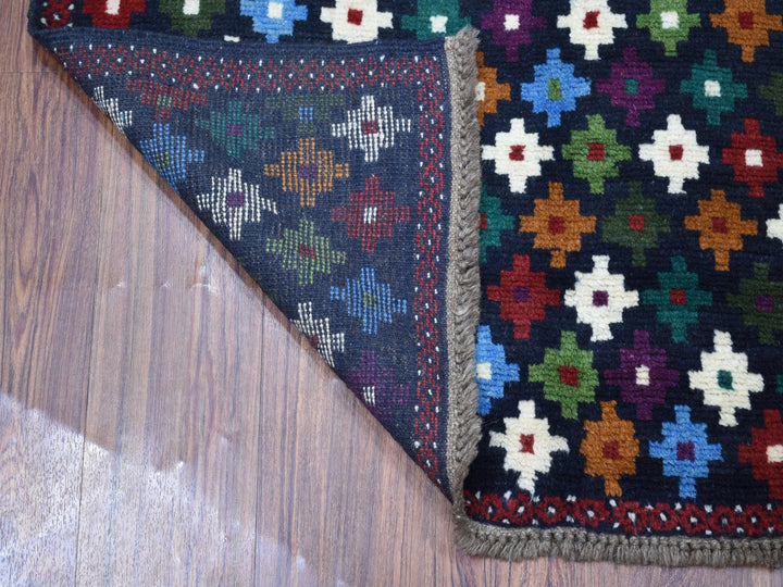 3'4" x 4'8" New Hand Knotted Blue Wool Rectangle Oriental Rug - MOA10253296