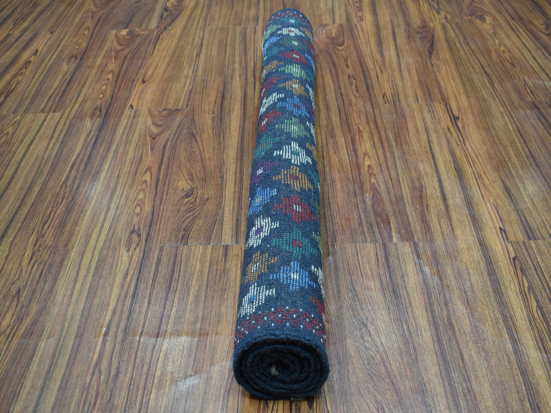 3'4" x 4'8" New Hand Knotted Blue Wool Rectangle Oriental Rug - MOA10253296