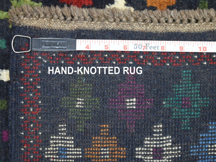 3'4" x 4'8" New Hand Knotted Blue Wool Rectangle Oriental Rug - MOA10253296