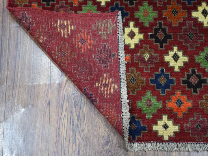 3'1" x 4'10" New Hand Knotted Red Wool Rectangle Oriental Rug - MOA10253299