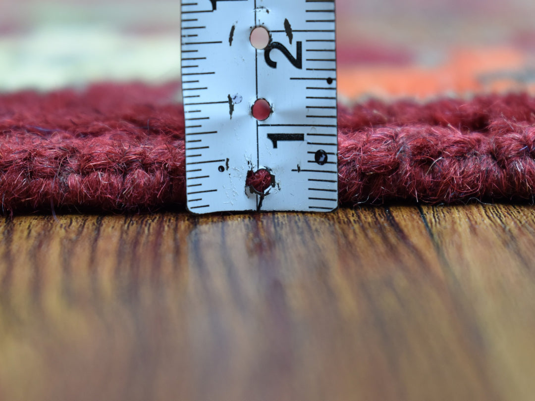 3'1" x 4'10" New Hand Knotted Red Wool Rectangle Oriental Rug - MOA10253299