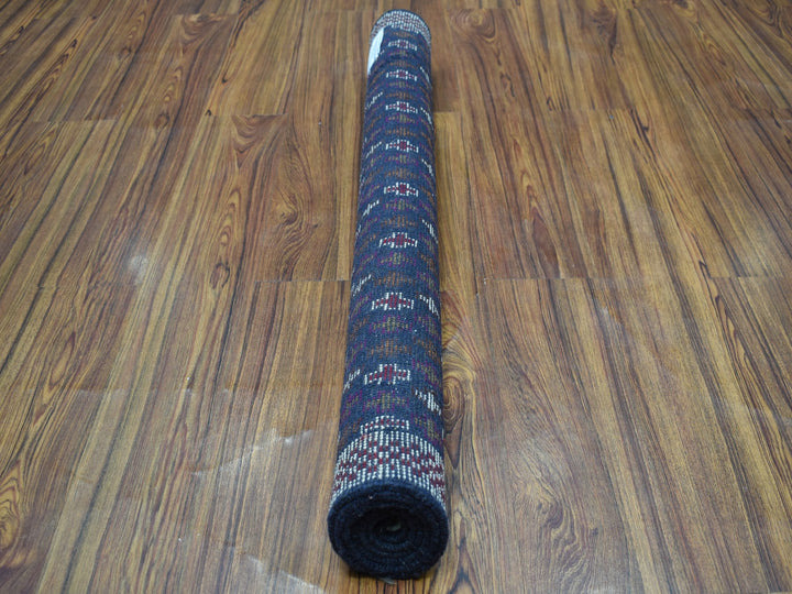 3'4" x 4'6" New Hand Knotted Blue Wool Rectangle Oriental Rug - MOA10253300