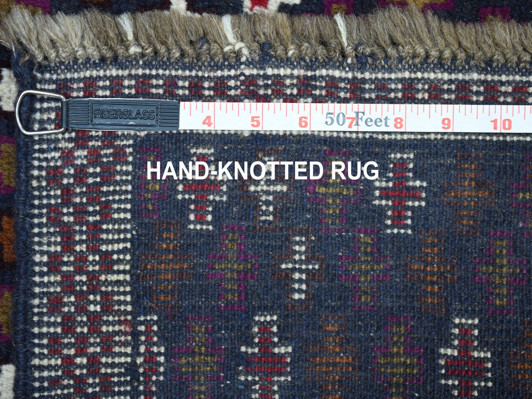 3'4" x 4'6" New Hand Knotted Blue Wool Rectangle Oriental Rug - MOA10253300