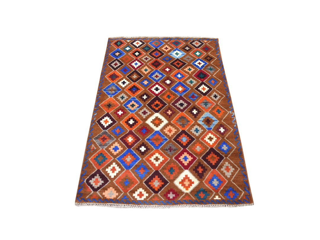 3'5" x 4'10" New Hand Knotted Multicolored Wool Rectangle Oriental Rug - MOA10253301