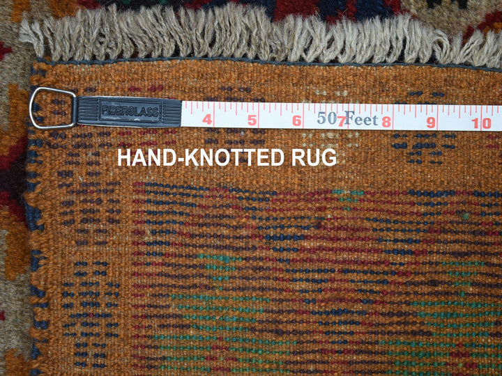 4'1" x 5'9" New Hand Knotted Red Wool Rectangle Oriental Rug - MOA10253307