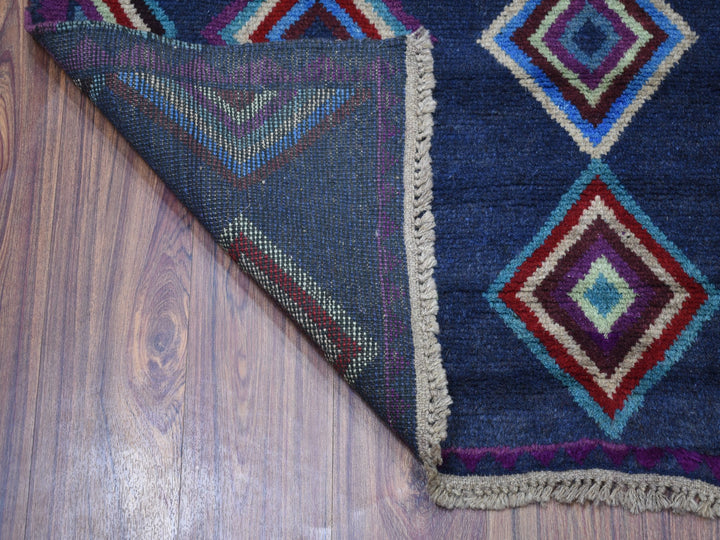 4'2" x 5'7" New Hand Knotted Blue Wool Rectangle Oriental Rug - MOA10253309