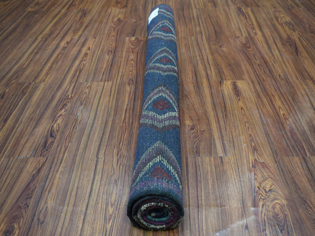 4'2" x 5'7" New Hand Knotted Blue Wool Rectangle Oriental Rug - MOA10253309