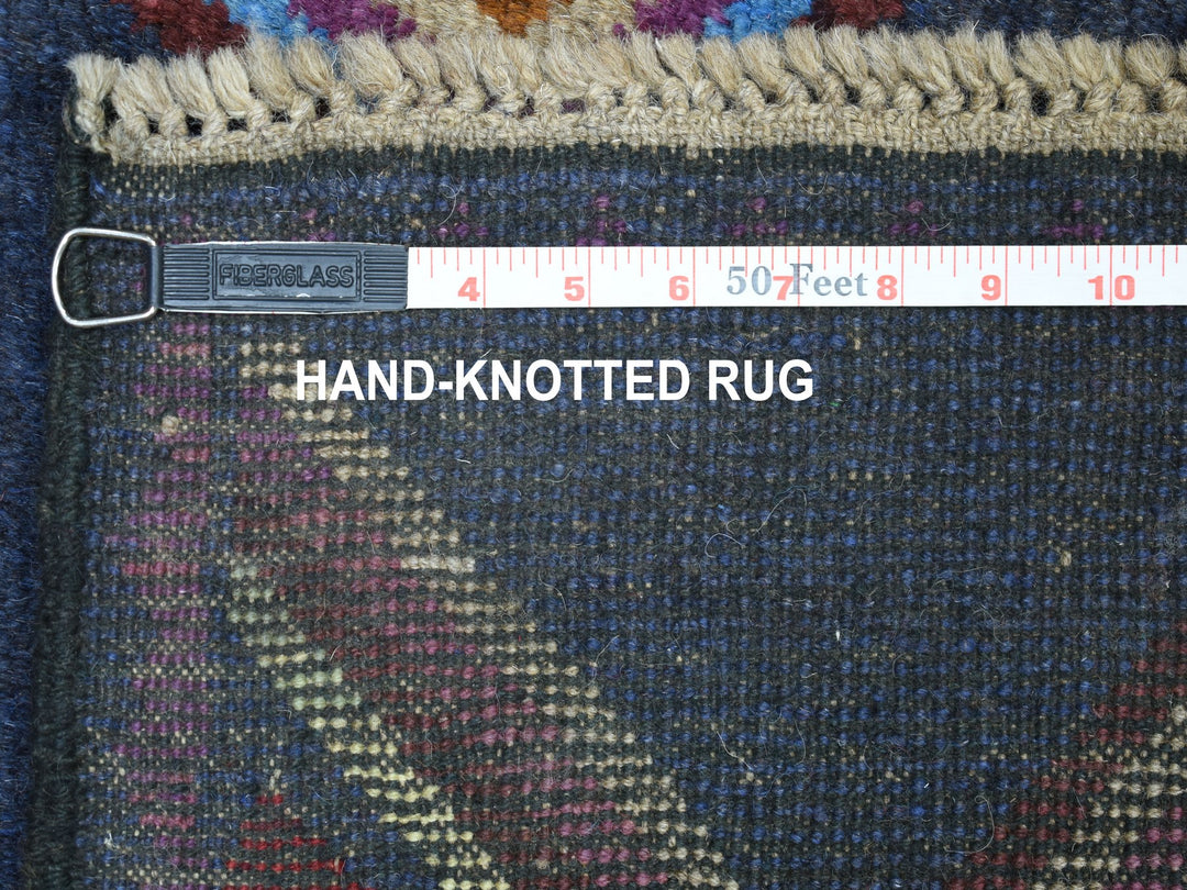 4'2" x 5'7" New Hand Knotted Blue Wool Rectangle Oriental Rug - MOA10253309