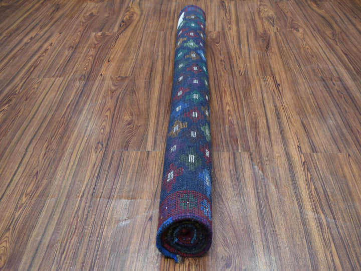 4'1" x 6'0" New Hand Knotted Blue Wool Rectangle Oriental Rug - MOA10253311