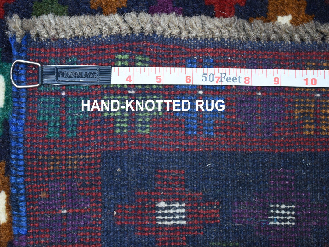 4'1" x 6'0" New Hand Knotted Blue Wool Rectangle Oriental Rug - MOA10253311