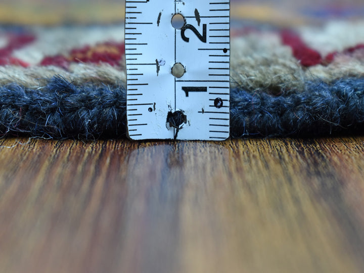 4'1" x 5'8" New Hand Knotted Blue Wool Rectangle Oriental Rug - MOA10253316