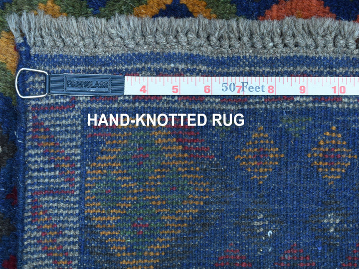4'1" x 5'8" New Hand Knotted Blue Wool Rectangle Oriental Rug - MOA10253316