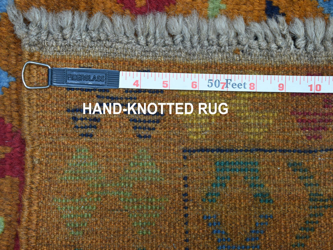 4'3" x 6'0" New Hand Knotted Orange Wool Rectangle Oriental Rug - MOA10253317