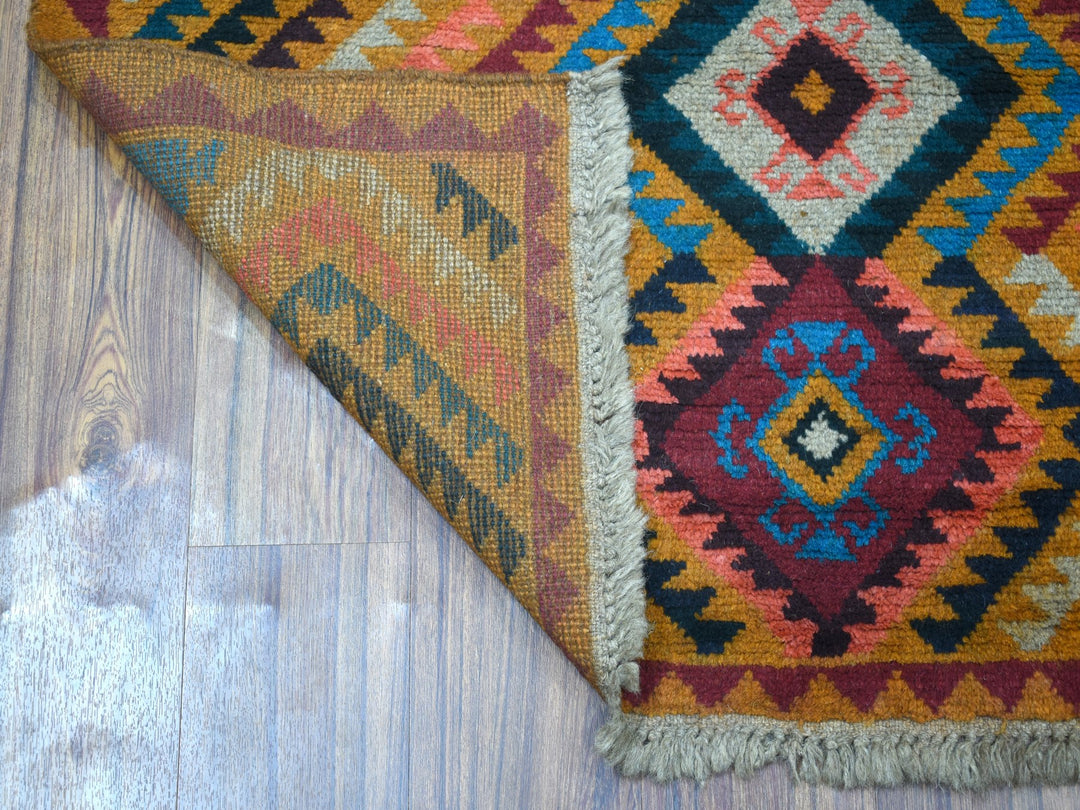 3'9" x 6'3" New Hand Knotted Orange Wool Rectangle Oriental Rug - MOA10253318