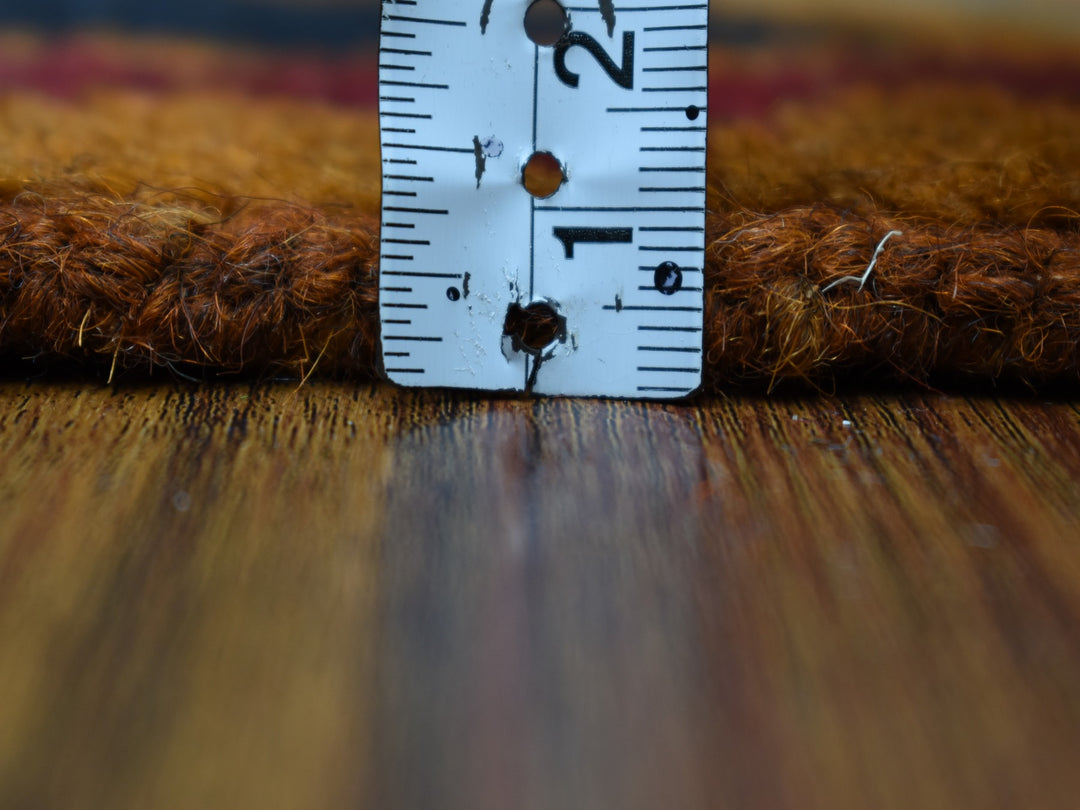 3'9" x 6'3" New Hand Knotted Orange Wool Rectangle Oriental Rug - MOA10253318