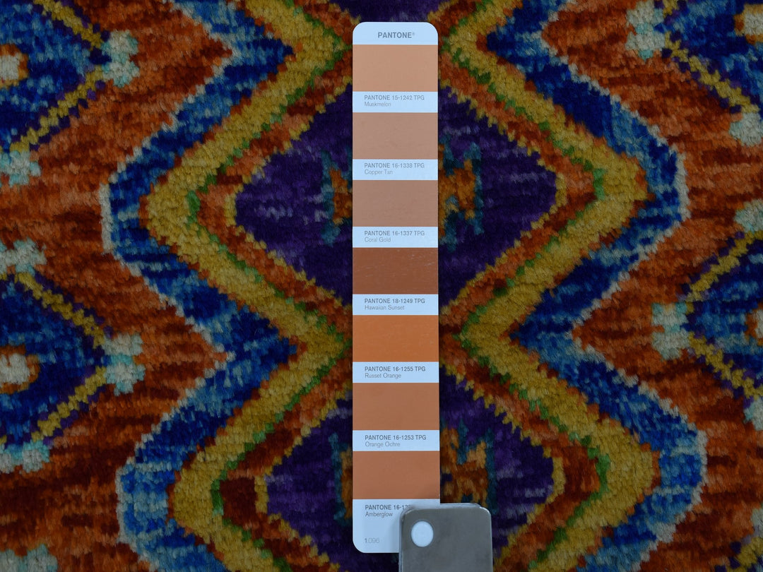 4'0" x 5'10" New Hand Knotted Orange Wool Rectangle Oriental Rug - MOA10253319