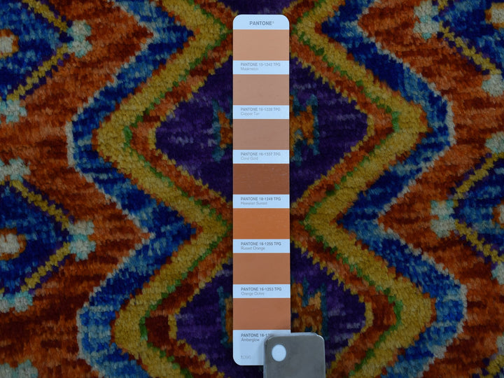 4'0" x 5'10" New Hand Knotted Orange Wool Rectangle Oriental Rug - MOA10253319