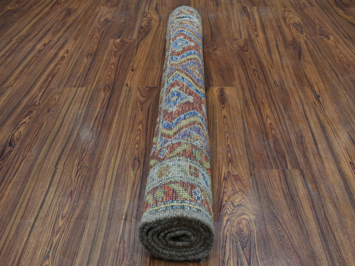 4'0" x 5'10" New Hand Knotted Orange Wool Rectangle Oriental Rug - MOA10253319