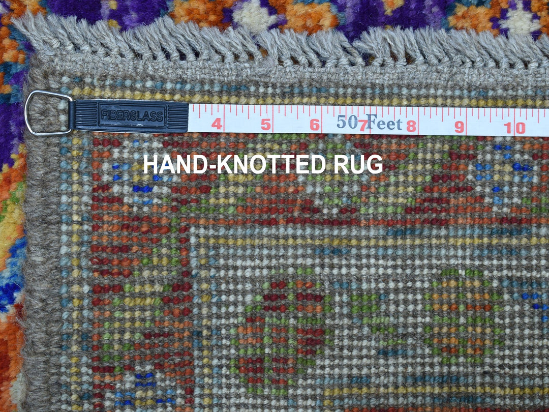 4'0" x 5'10" New Hand Knotted Orange Wool Rectangle Oriental Rug - MOA10253319