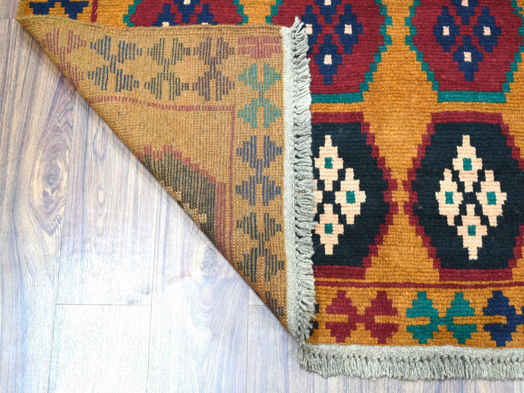 6'0" x 7'10" New Hand Knotted Orange Wool Rectangle Oriental Rug - MOA10253331