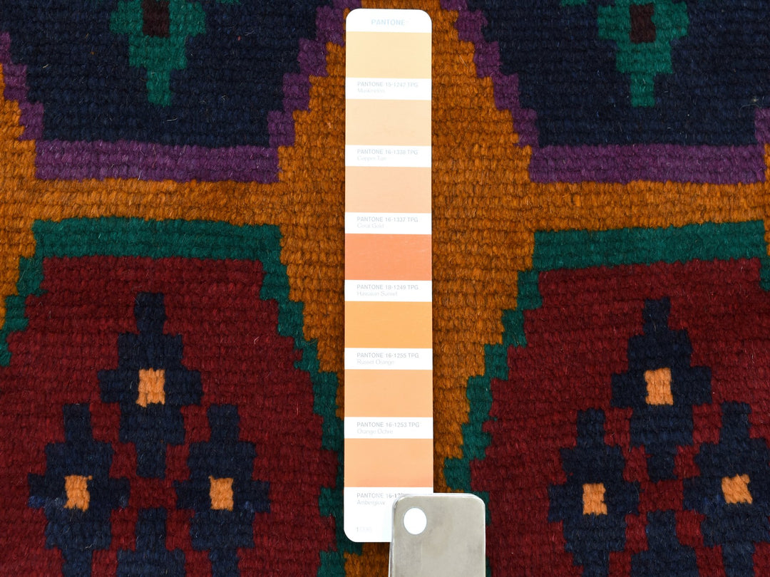 6'0" x 7'10" New Hand Knotted Orange Wool Rectangle Oriental Rug - MOA10253331