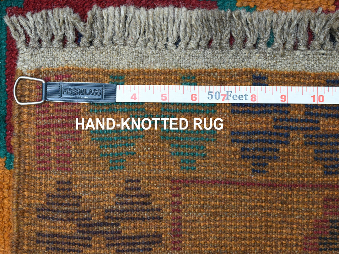 6'0" x 7'10" New Hand Knotted Orange Wool Rectangle Oriental Rug - MOA10253331