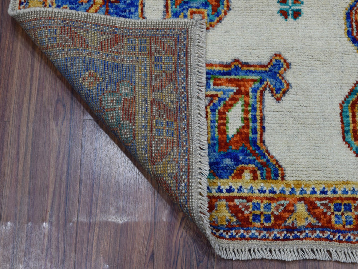 5'0" x 6'7" New Hand Knotted Ivory Wool Rectangle Oriental Rug - MOA10253337