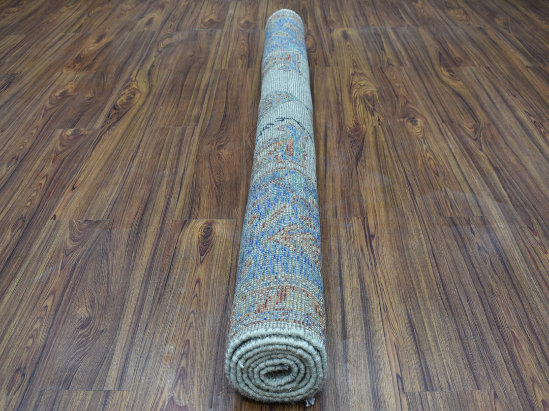 5'0" x 6'7" New Hand Knotted Ivory Wool Rectangle Oriental Rug - MOA10253337