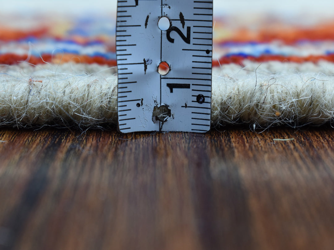 5'0" x 6'7" New Hand Knotted Ivory Wool Rectangle Oriental Rug - MOA10253337