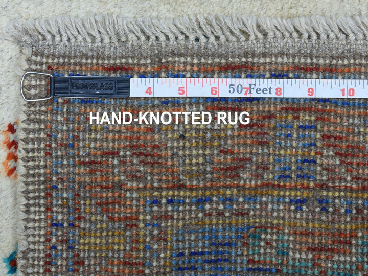 5'0" x 6'7" New Hand Knotted Ivory Wool Rectangle Oriental Rug - MOA10253337