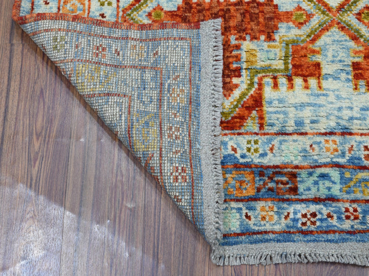 5'8" x 7'9" New Hand Knotted Orange Wool Rectangle Oriental Rug - MOA10253340