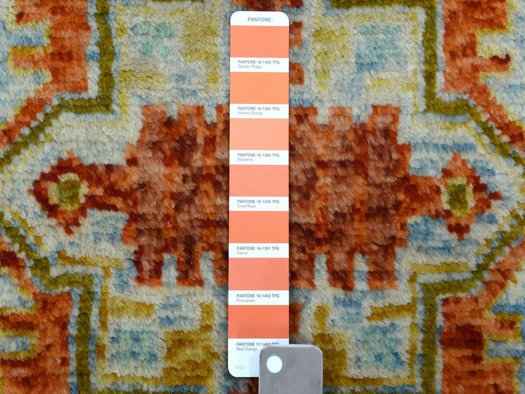 5'8" x 7'9" New Hand Knotted Orange Wool Rectangle Oriental Rug - MOA10253340