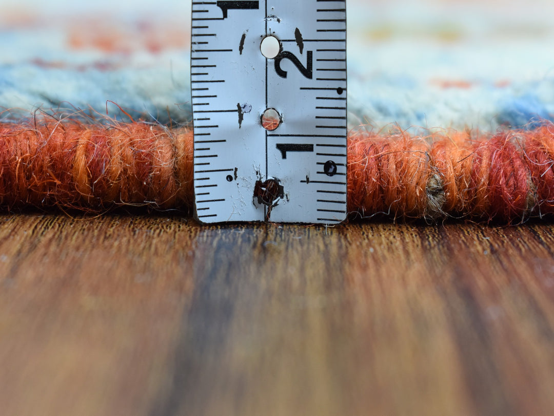 5'8" x 7'9" New Hand Knotted Orange Wool Rectangle Oriental Rug - MOA10253340