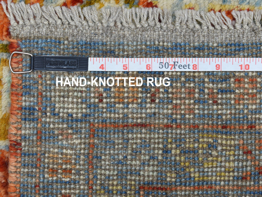 5'8" x 7'9" New Hand Knotted Orange Wool Rectangle Oriental Rug - MOA10253340