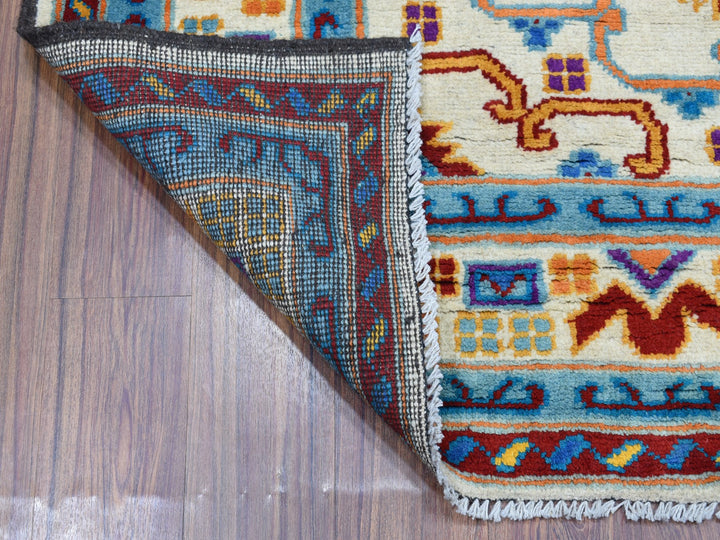 5'8" x 7'8" New Hand Knotted Ivory Wool Rectangle Oriental Rug - MOA10253341