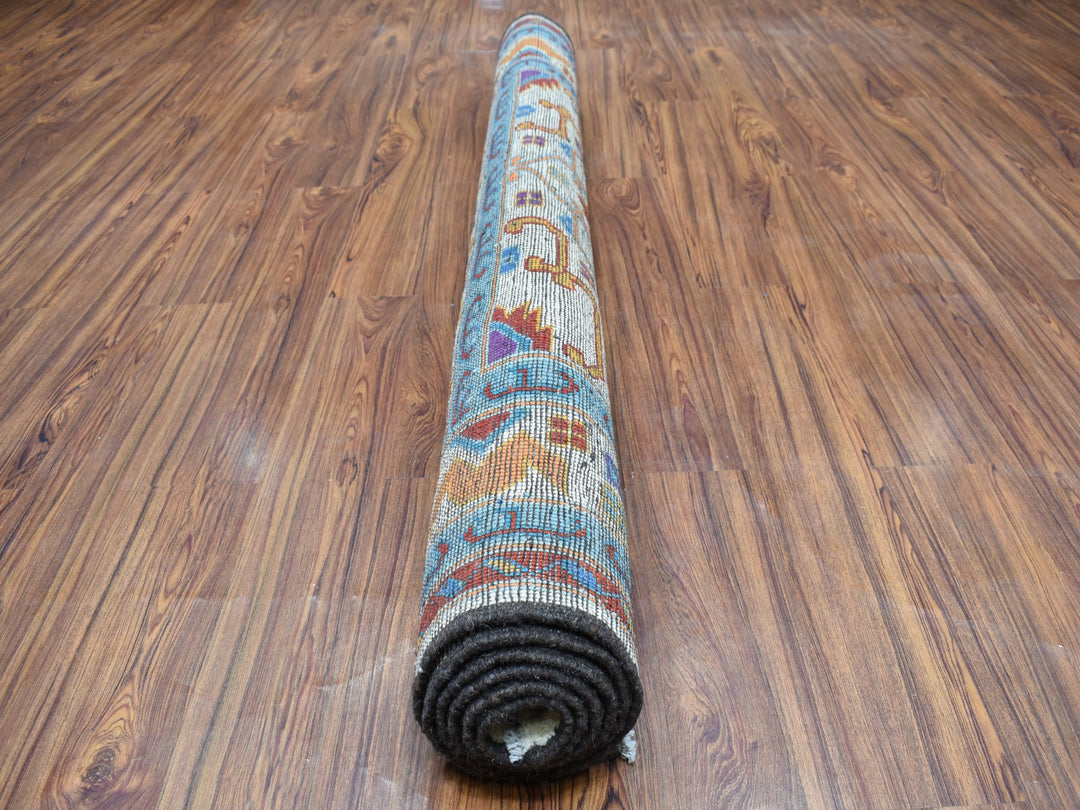 5'8" x 7'8" New Hand Knotted Ivory Wool Rectangle Oriental Rug - MOA10253341