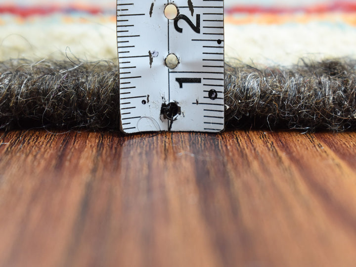 5'8" x 7'8" New Hand Knotted Ivory Wool Rectangle Oriental Rug - MOA10253341