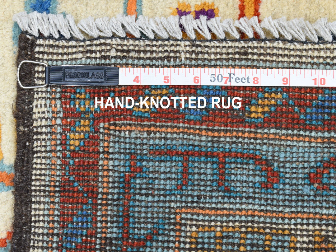 5'8" x 7'8" New Hand Knotted Ivory Wool Rectangle Oriental Rug - MOA10253341