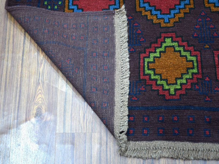 5'10" x 7'8" New Hand Knotted Purple Wool Rectangle Oriental Rug - MOA10253343