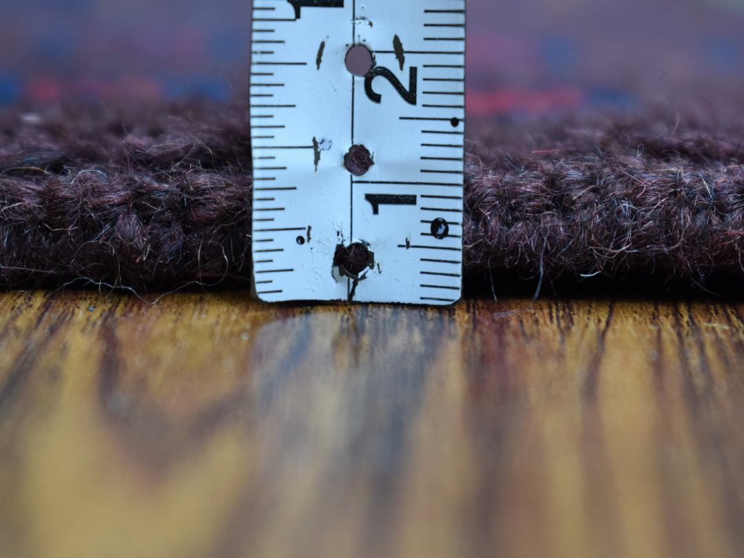 5'10" x 7'8" New Hand Knotted Purple Wool Rectangle Oriental Rug - MOA10253343