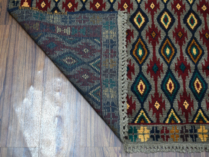 6'2" x 7'3" New Hand Knotted Grey Wool Rectangle Oriental Rug - MOA10253347