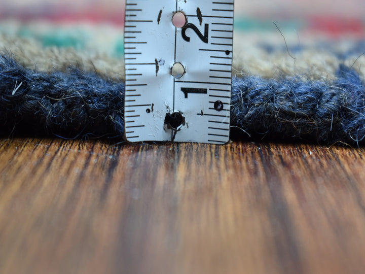 6'2" x 7'3" New Hand Knotted Grey Wool Rectangle Oriental Rug - MOA10253347