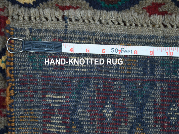 6'2" x 7'3" New Hand Knotted Grey Wool Rectangle Oriental Rug - MOA10253347