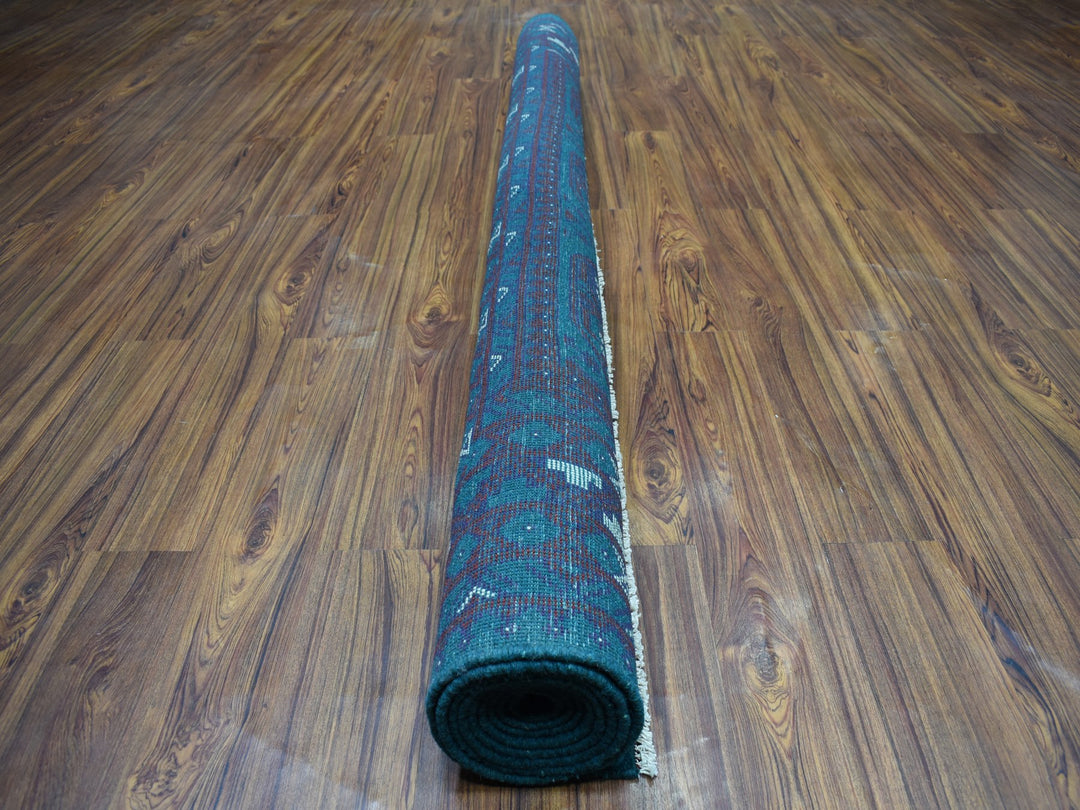 6'6" x 9'4" New Hand Knotted Green Wool Rectangle Oriental Rug - MOA10253354